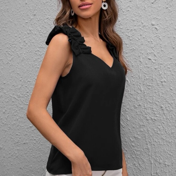 Boho pink ruffle shoulder blouse - Picture 6 of 15